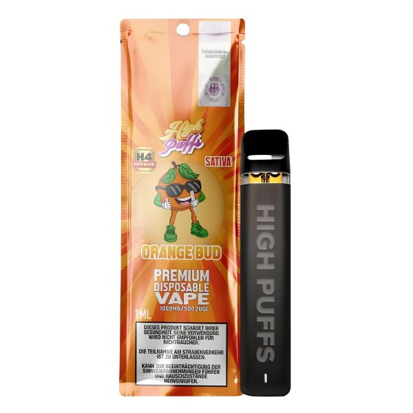 High Puffs Premium Einweg Vape H4 Sativa Orange Bud