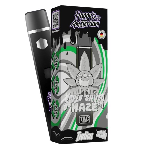 Happy‘s Amsterdam 1000mg TAC Vape Indica Super Silver Haze