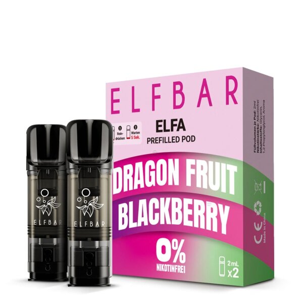 Elfbar Elfa - CP Prefilled Pod 2 Stück / Dragon Fruit Blackberry Nikotinfrei