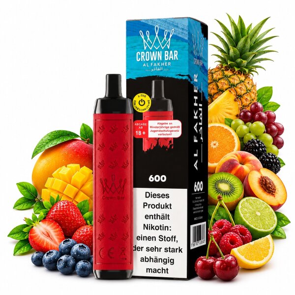 Al Fakher Crown Bar 600 Einweg E Shisha 6mg - Alle Geschmäcker