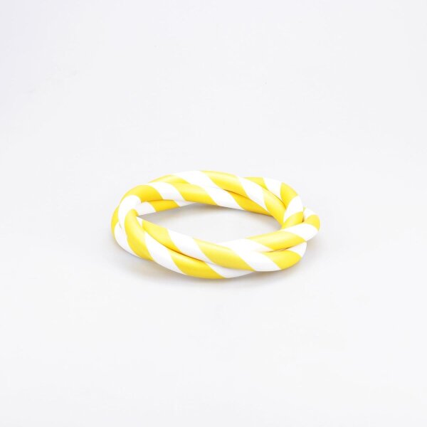 Silikonschlauch - Matt / Striped / Weiss - Gold
