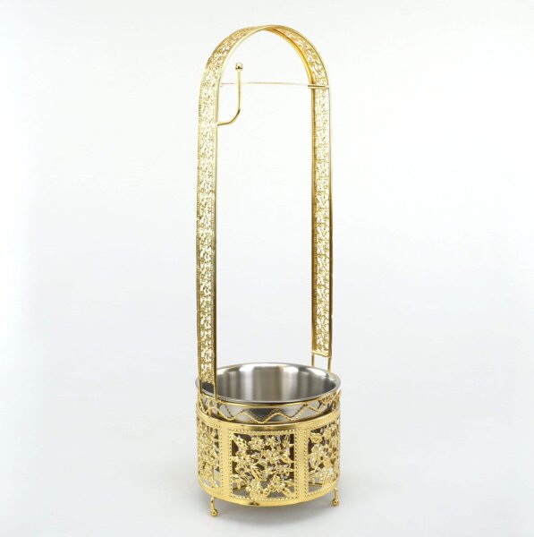 Caesar - Kohlekorb mit Zangenhalter / Gold / Groß