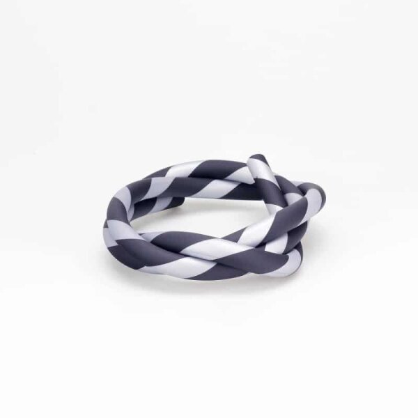 Silikonschlauch - Matt / Striped / Silber - Schwarz