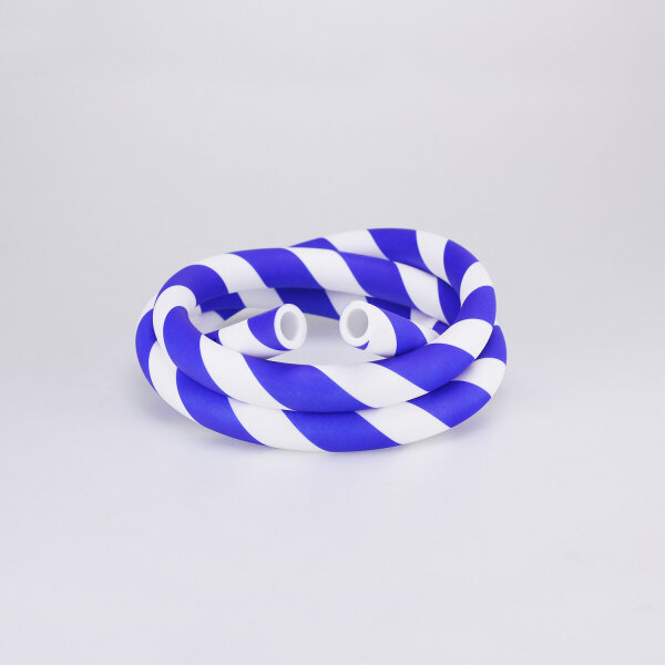 Silikonschlauch - Matt / Striped / Blau-Weiß
