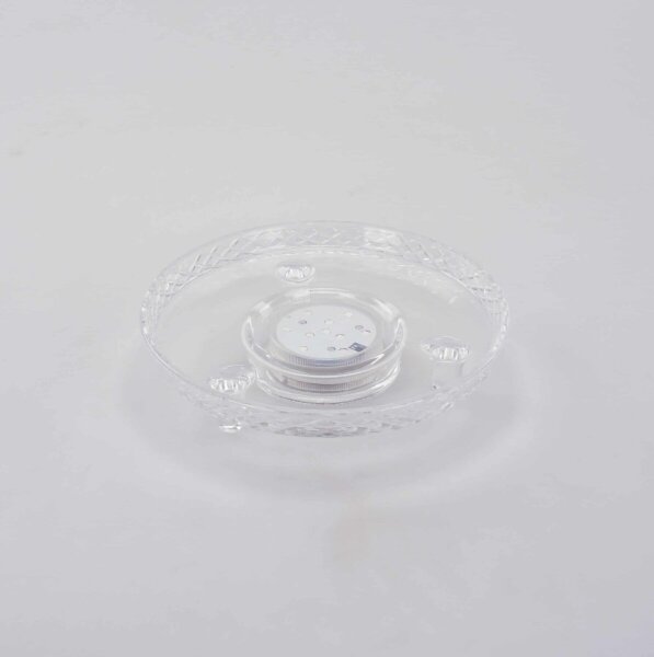 Venookah - LED Glas Untersetzer / Transparent Cutting + Eclipse LED / 7cm / 16 Farben