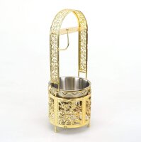 Caesar - Kohlekorb mit Zangenhalter / Gold / Klein