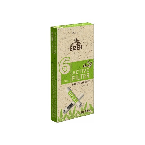 Gizeh - Hanf Aktivkohlefilter mit Kokoskohle 6mm 10er