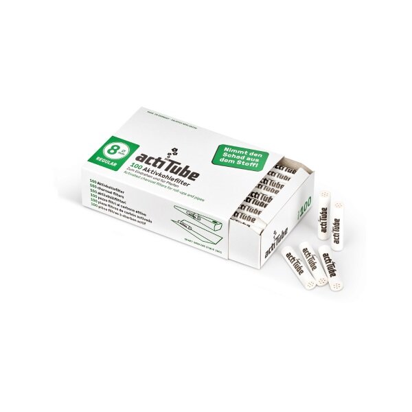 acti Tube -  Aktivkohlefilter 8mm 100er / Weiß