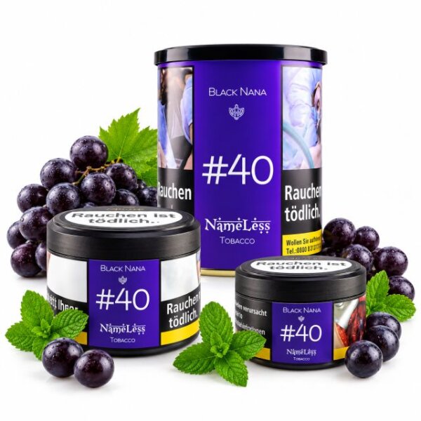 Nameless Shisha Tabak #40 Black Nana - Alle Größen
