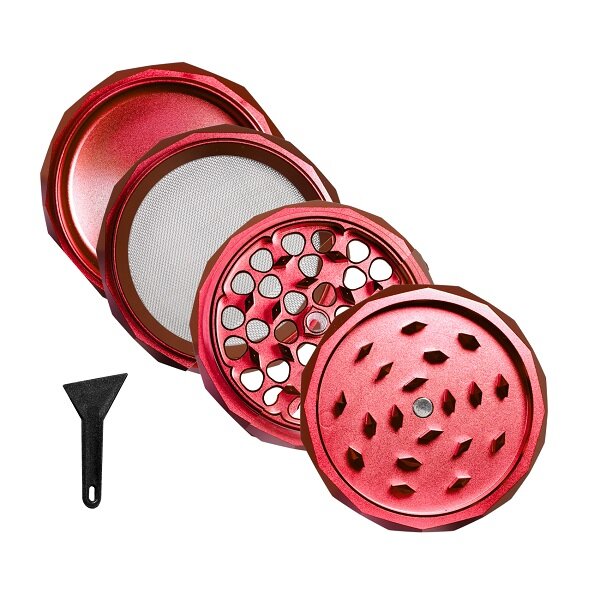 Lucid Glass Aluminium Grinder 4 Part 63mm Rot