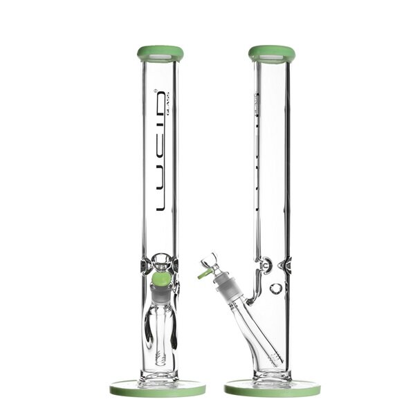 Lucid Glass Bong 34cm groß 18,8 Schliff 7mm Glasdicke Milky Grün