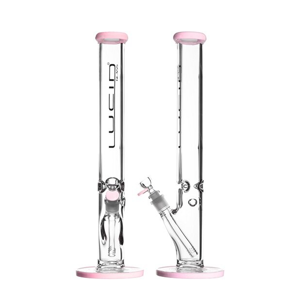Lucid Glass Bong 45cm groß 18,8 Schliff 7mm Glasdicke Milky Pink