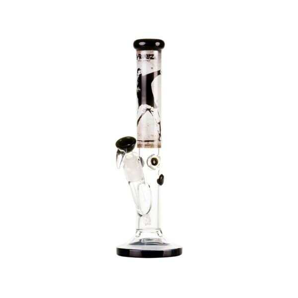 G-Rollz Banksys Graffiti Flower Thrower Straight Bong White