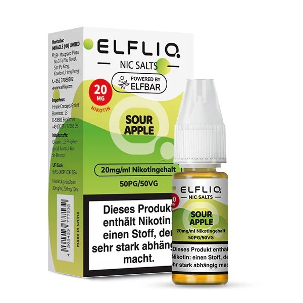 ELFLIQ Sour Apple E-Liquid 10ml / 20mg