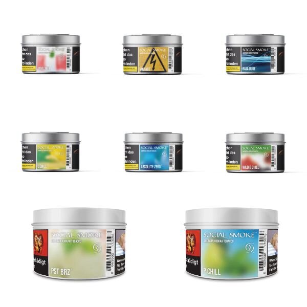 Social Smoke Shisha Tabak 200g - Alle Sorten