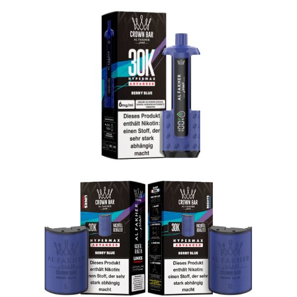 Al Fakher Crown Bar Hypermax 30k Advanced Berry Blue