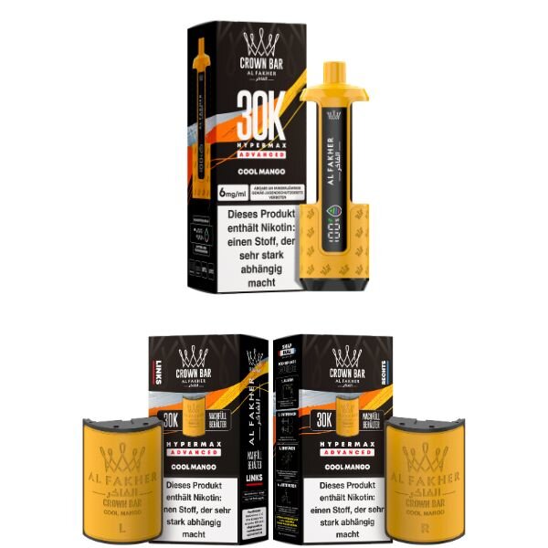 Al Fakher Crown Bar Hypermax 30k Advanced Cool Mango