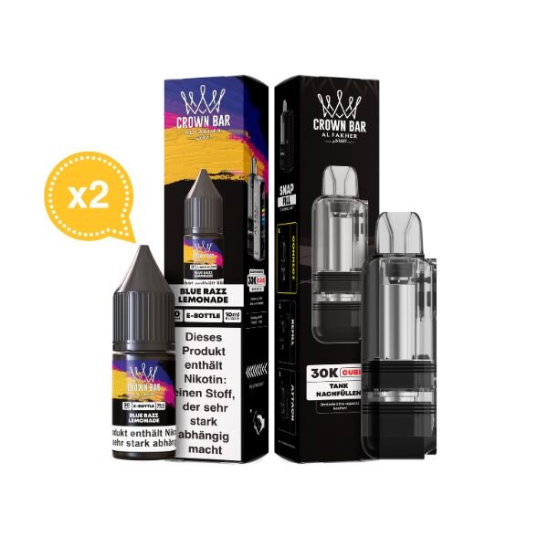 Al Fakher Cubic 30K Pod + 2 x Liquid 10ml 20mg Blue Razz Lemonade