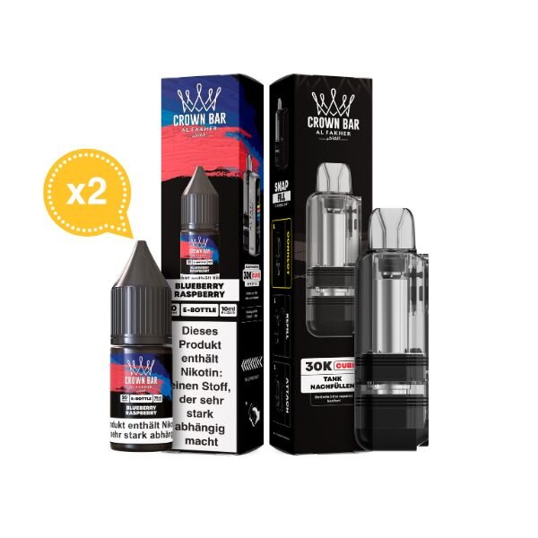 Al Fakher Cubic 30K Pod + 2 x Liquid 10ml 20mg Blueberry Raspberry
