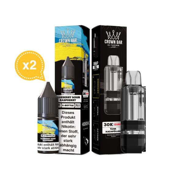 Al Fakher Cubic 30K Pod + 2 x Liquid 10ml 20mg Blueberry Sour Raspberry