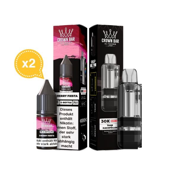 Al Fakher Cubic 30K Pod + 2 x Liquid 10ml 20mg Cherry Fiesta