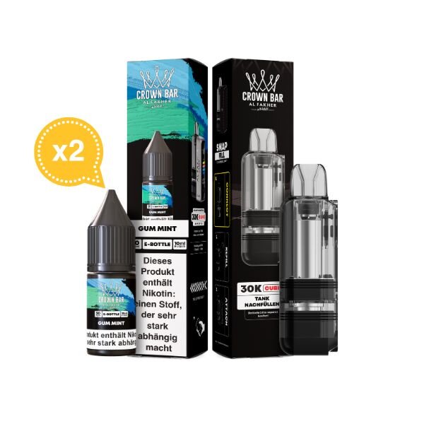 Al Fakher Cubic 30K Pod + 2 x Liquid 10ml 20mg Gum Mint