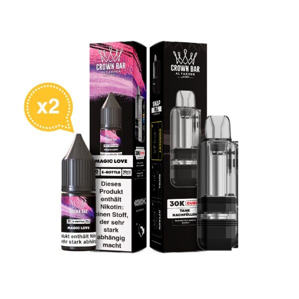 Al Fakher Cubic 30K Pod + 2 x Liquid 10ml 20mg Magic Love
