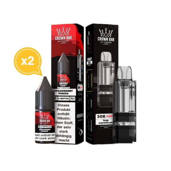 Al Fakher Cubic 30K Pod + 2 x Liquid 10ml 20mg Strawberry Punch