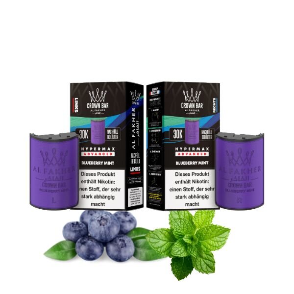 Al Fakher Crown Bar Hypermax 30k Advanced Pods Blueberry Mint