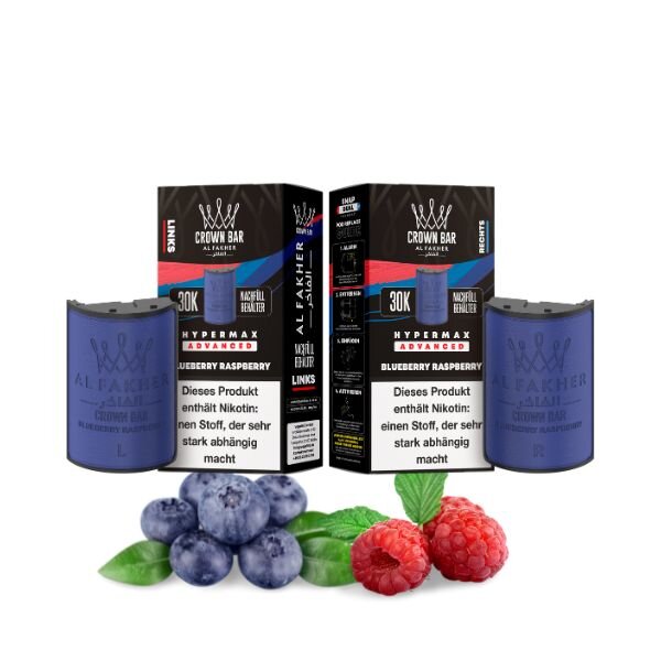 Al Fakher Crown Bar Hypermax 30k Advanced Pods Blueberry Raspberry